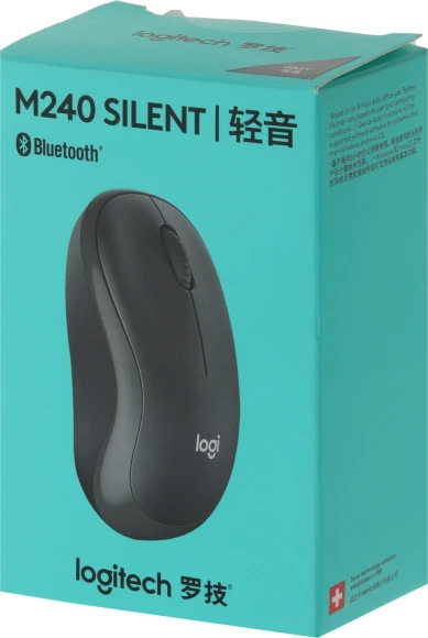 Мышь Logitech M240 Silent графитовый оптическая 4000dpi silent беспров. BT для ноутбука 2but (910-007078)