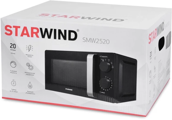 Микроволновая Печь Starwind SMW2520 20л. 700Вт черный/серебристый