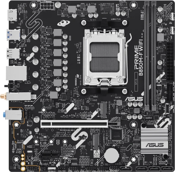 Материнская плата Asus PRIME B850M-F WIFI Socket AM5 AMD B850 2xDDR5 mATX AC`97 8ch(7.1) GbLAN RAID+VGA+HDMI