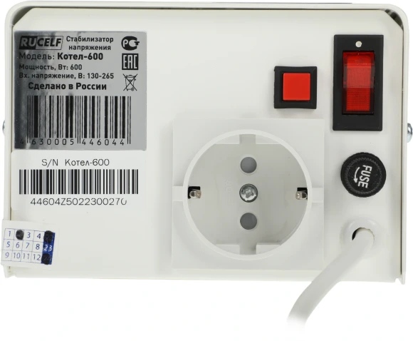 Стабилизатор напряжения Rucelf КОТЕЛ-600 0.6кВА однофазный белый