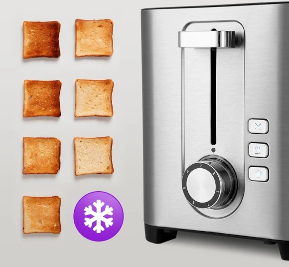 Тостер Kitfort КТ-6099 850Вт нержавеющая сталь/черный