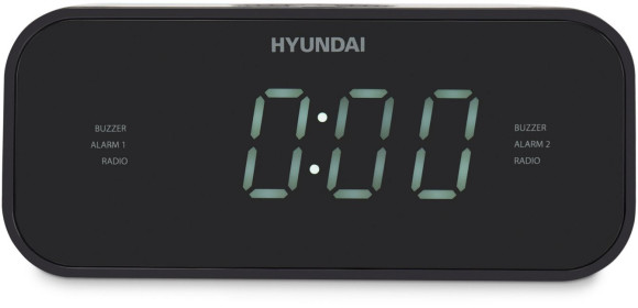 Радиобудильник Hyundai H-RCL221 черный LCD подсв:белая часы:цифровые FM