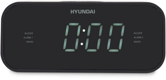 Радиобудильник Hyundai H-RCL221 черный LCD подсв:белая часы:цифровые FM Радиобудильник Hyundai H-RCL221 черный LCD подсв:белая часы:цифровые FM
