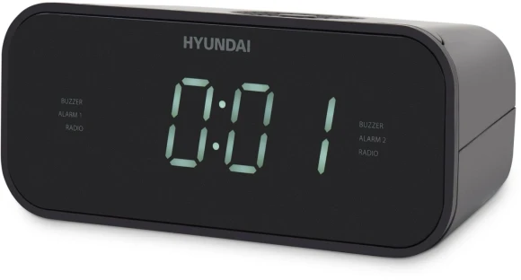 Радиобудильник Hyundai H-RCL221 черный LCD подсв:белая часы:цифровые FM Радиобудильник Hyundai H-RCL221 черный LCD подсв:белая часы:цифровые FM