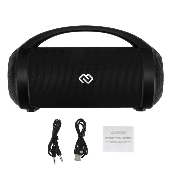 Колонка порт. Digma S-17 черный 8.5W 1.0 BT/3.5Jack/USB 10м 1500mAh Колонка порт. Digma S-17 черный 8.5W 1.0 BT/3.5Jack/USB 10м 1500mAh