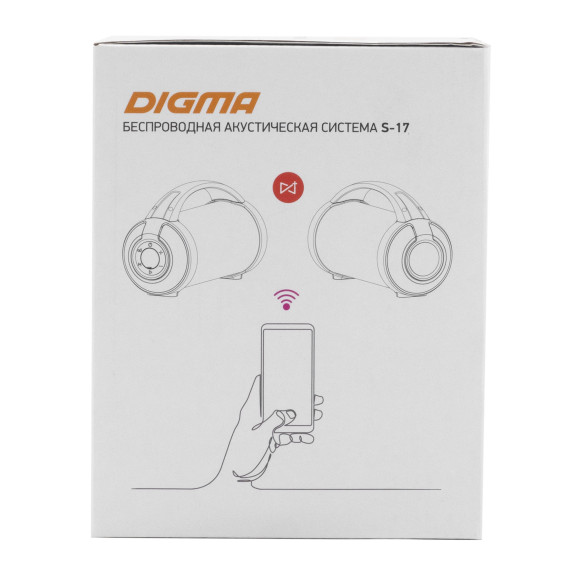 Колонка порт. Digma S-17 черный 8.5W 1.0 BT/3.5Jack/USB 10м 1500mAh Колонка порт. Digma S-17 черный 8.5W 1.0 BT/3.5Jack/USB 10м 1500mAh