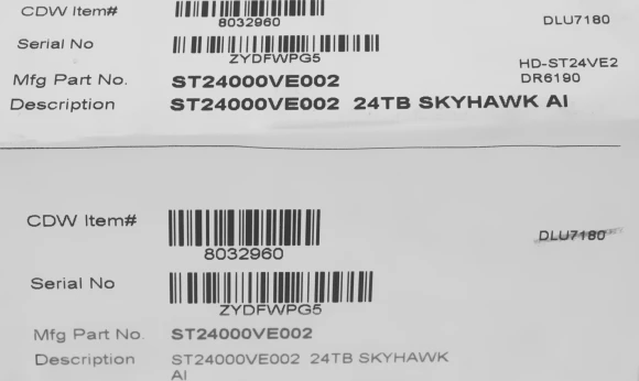 Жесткий диск Seagate SATA-III 24TB ST24000VE002 SkyHawkAI 512E (7200rpm) 512Mb 3.5"