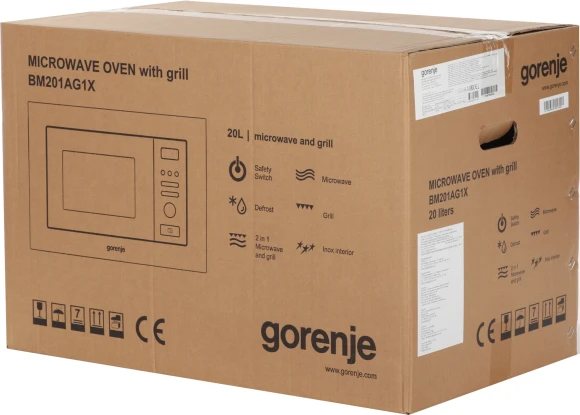 Микроволновая печь Gorenje BM201AG1X 20л. 800Вт нержавеющая сталь (встраиваемая) Микроволновая печь Gorenje BM201AG1X 20л. 800Вт нержавеющая сталь (встраиваемая)