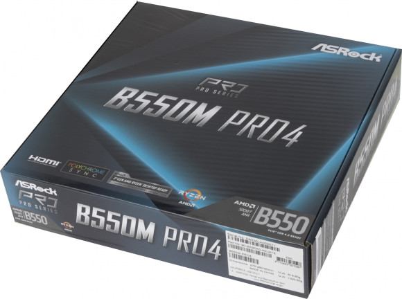 Материнская плата Asrock B550M PRO4 Soc-AM4 AMD B550 4xDDR4 mATX AC`97 8ch(7.1) GbLAN RAID+VGA+HDMI+DP