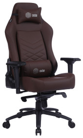 Кресло игровое Cactus CS-CHR-0112BR коричневый экокожа с подголов. крестов. сталь Кресло игровое Cactus CS-CHR-0112BR коричневый экокожа с подголов. крестов. сталь