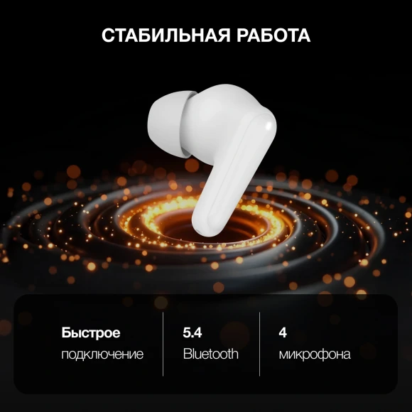 Гарнитура внутриканальные Hyundai Select H-EP203 белый беспроводные bluetooth в ушной раковине (HEP203W)