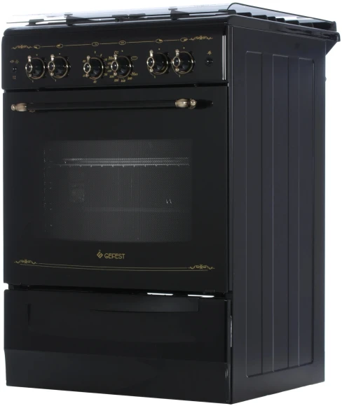 Плита Газовая Gefest ПГ 6100-02 0183 черный (стеклянная крышка) реш.чугун Плита Газовая Gefest ПГ 6100-02 0183 черный (стеклянная крышка) реш.чугун