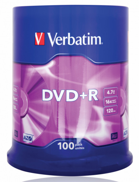 Диск DVD+R Verbatim 4.7Gb 16x Cake Box (100шт) (43551) Диск DVD+R Verbatim 4.7Gb 16x Cake Box (100шт) (43551)