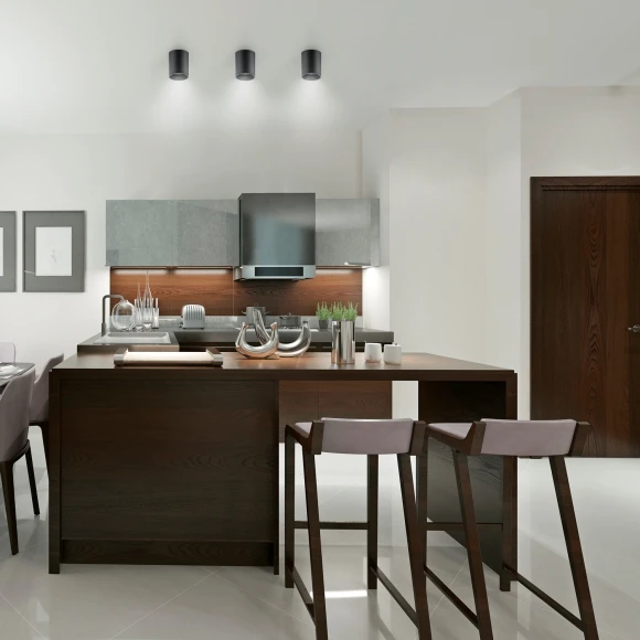 Светильник Gauss Overhead потолоч. 12Вт 4100K цв.св.:белый нейтральный черный (HD007)