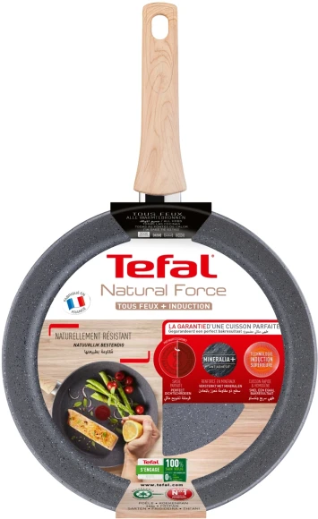 Сковорода Tefal Natural Force G2660572 круглая 26см ручка несъемная (без крышки) серый (2100118264)