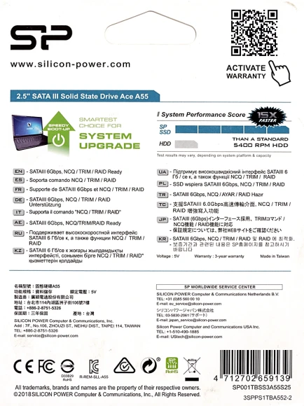 Накопитель SSD Silicon Power SATA-III 1TB SP001TBSS3A55S25 Ace A55 2.5" Накопитель SSD Silicon Power SATA-III 1TB SP001TBSS3A55S25 Ace A55 2.5"