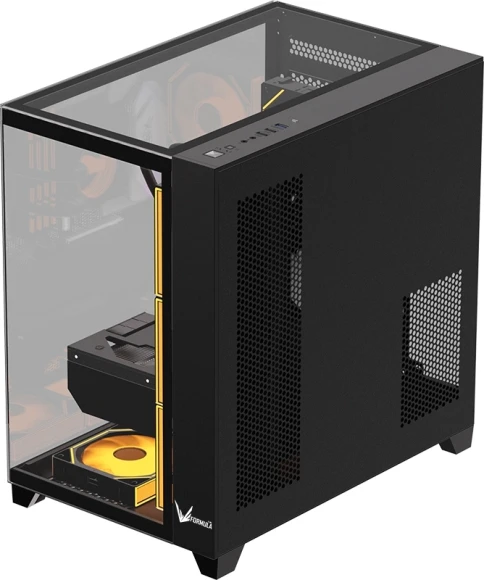 Корпус Formula Crystal Z9 FLOE черный без БП ATX 2xUSB3.0 audio bott PSU