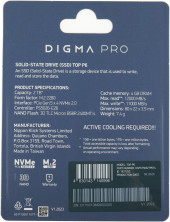 Накопитель SSD Digma Pro PCIe 5.0 x4 2000GB DGPST5002TP6T4 Top P6 M.2 2280