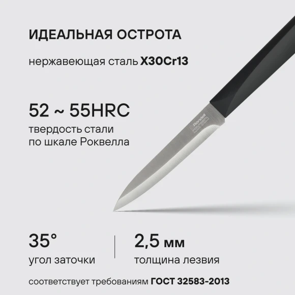 Набор ножей кухон. Rondell Baselard RD-1160 компл.:5предм. магн.держ. черный подар.коробка