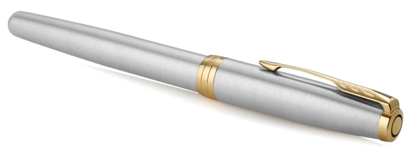 Ручка перьев. Parker Sonnet Core F527 (1931504) Stainless Steel GT F сталь нержавеющая подар.кор.