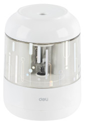 Точилка для карандашей электрическая Deli EH508-WH 1 отверстие пластик белый (батарея)