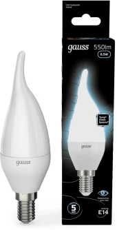 Лампа светодиодная Gauss Filament 7Вт цок.:E14 шар 220B св.свеч.бел.нейт. P45 (упак.:10шт) (105801207)