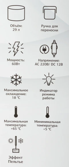Автохолодильник Starwind CB-117 29л 48Вт синий/серый