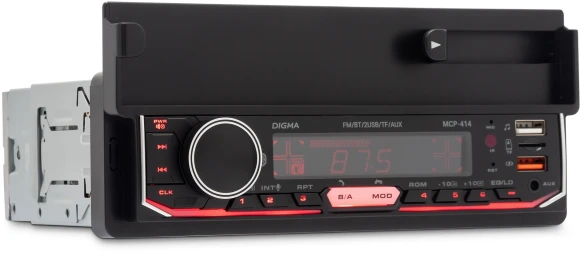 Автомагнитола Digma MCP-414 1DIN 4x45Вт v5.0 USB 2.0 AUX 4 ПДУ
