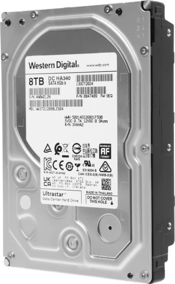 Жесткий диск WD SATA-III 8TB 0B47489 WUS721208BLE604 Server Ultrastar DC HA340 512E (7200rpm) 256Mb 3.5" Жесткий диск WD SATA-III 8TB 0B47489 WUS721208BLE604 Server Ultrastar DC HA340 512E (7200rpm) 256Mb 3.5"