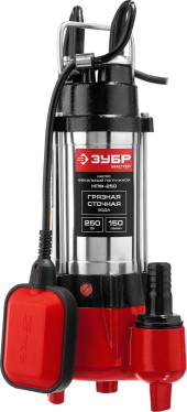 Насос фекальный Зубр НПФ-250 250Вт 9000л/час Насос фекальный Зубр НПФ-250 250Вт 9000л/час