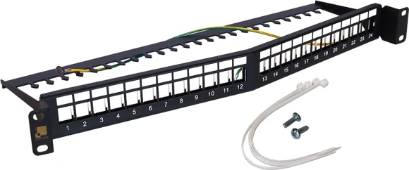 Патч-панель наборная Lanmaster LAN-PPAR24OK-UTP 19" 1U 24xRJ45 UTP