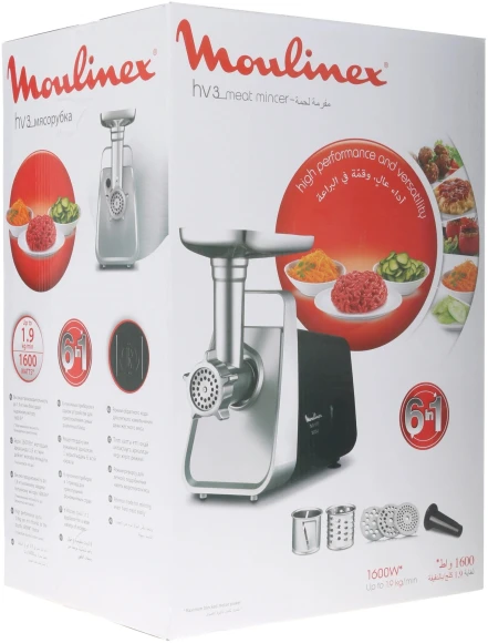Мясорубка Moulinex ME306832 1600Вт черный/серебристый Мясорубка Moulinex ME306832 1600Вт черный/серебристый