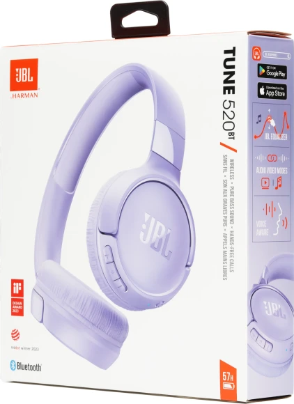 Гарнитура накладные JBL Tune 520BT фиолетовый беспроводные bluetooth оголовье (JBLT520BTPUR)