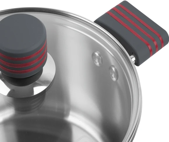 Кастрюля Rondell Stripes RDS-1280 3.4л. d=20см (с крышкой) стальной