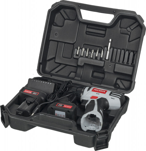 Дрель-шуруповерт Ресанта ДА-24-2ЛК аккум. патрон:быстрозажимной (кейс в комплекте) (75/14/7) Дрель-шуруповерт Ресанта ДА-24-2ЛК аккум. патрон:быстрозажимной (кейс в комплекте) (75/14/7)