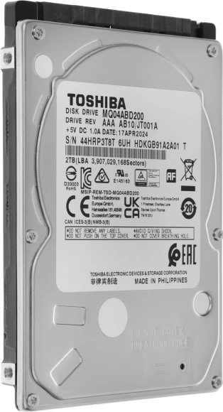 Жесткий диск Toshiba SATA-III 2TB MQ04ABD200 Notebook/Desktop MQ04 512E (5400rpm) 128Mb 2.5"