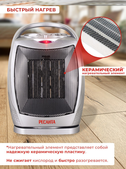 Тепловентилятор Ресанта ТВК-2 1800Вт серебристый/черный