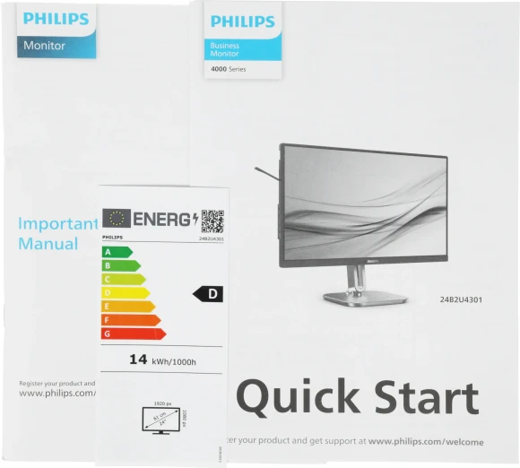Монитор Philips 23.8" 24B2U4301 черный IPS LED 16:9 HDMI M/M матовая HAS Piv 300cd 178гр/178гр 1920x1080 120Hz DP FHD USB 5.74кг