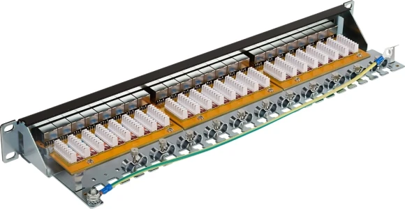 Патч-панель Lanmaster LAN-PPL24S5E 19" 1U 24xRJ45 кат.5E FTP