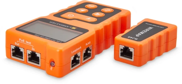 Тестер кабельный Lanmaster LAN-TST-WRM-400-POE оранжевый/черный