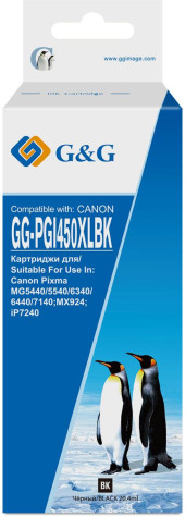 Картридж струйный G&G GG-PGI450XLBK черный (20.4мл) для Canon MG6340/5440/IP7240 Картридж струйный G&G GG-PGI450XLBK черный (20.4мл) для Canon MG6340/5440/IP7240
