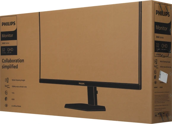 Монитор Philips 31.5" 32E1N3500 черный IPS LED 16:9 HDMI M/M матовая 1000:1 350cd 178гр/178гр 2560x1440 100Hz DP 2K USB 7.5кг Монитор Philips 31.5" 32E1N3500 черный IPS LED 16:9 HDMI M/M матовая 1000:1 350cd 178гр/178гр 2560x1440 100Hz DP 2K USB 7.5кг