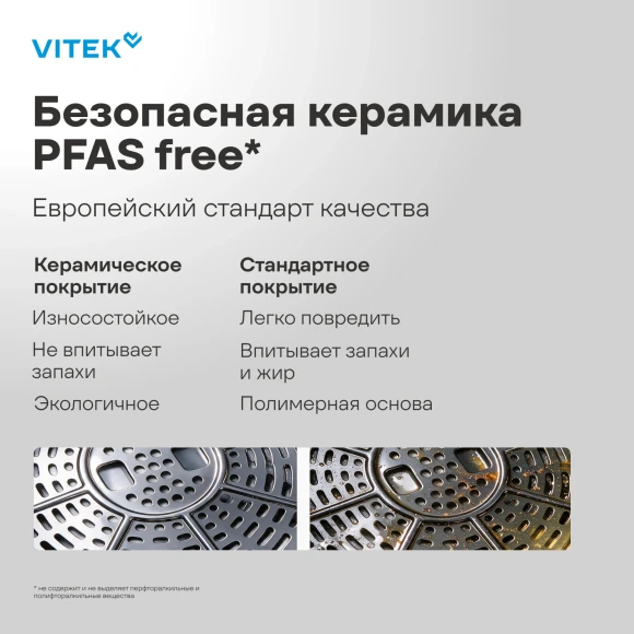 Аэрогриль Vitek VT-AF5505 6.5л 1800Вт серый/черный Аэрогриль Vitek VT-AF5505 6.5л 1800Вт серый/черный