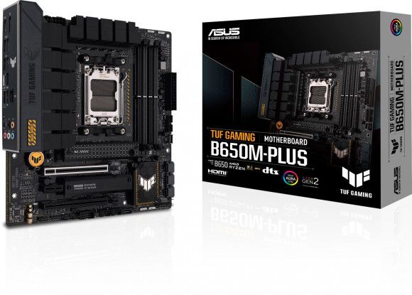 Материнская плата Asus TUF GAMING B650M-PLUS Socket AM5 AMD B650 4xDDR5 mATX AC`97 8ch(7.1) 2.5Gg RAID+HDMI+DP