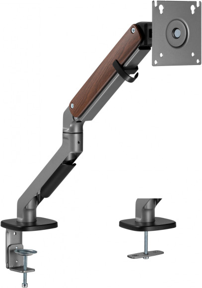 Кронштейн для мониторов Ultramounts UM734WD серый/коричневый 17"-27" макс.7кг крепление к столешнице поворот и наклон Кронштейн для мониторов Ultramounts UM734WD серый/коричневый 17"-27" макс.7кг крепление к столешнице поворот и наклон