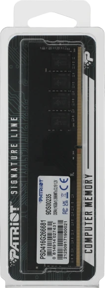 Память DDR4 16Gb 2666MHz Patriot PSD416G266681 Signature RTL PC4-21300 CL19 DIMM 288-pin 1.2В single rank Ret