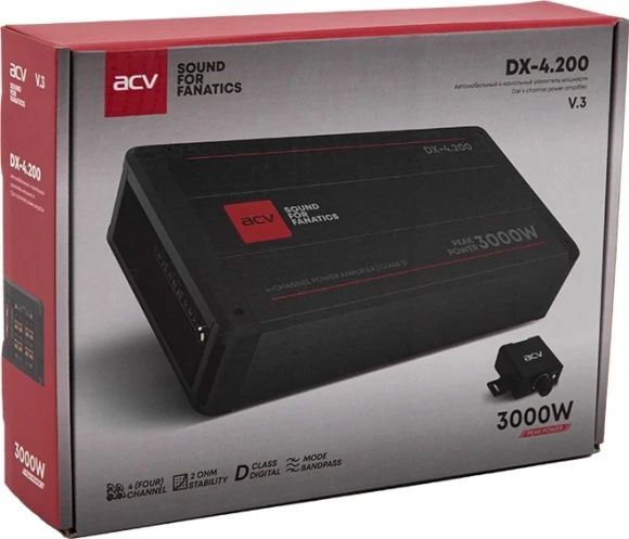 Усилитель автомобильный ACV DX-4.200 V3 четырехканальный