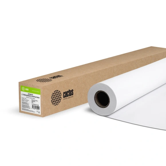 Бумага Cactus CS-PG230-91430 36"(A0) 914мм-30м/230г/м2/белый глянцевое универсальная (с покрытием) втулка:50.8мм (2") Бумага Cactus CS-PG230-91430 36"(A0) 914мм-30м/230г/м2/белый глянцевое универсальная (с покрытием) втулка:50.8мм (2")