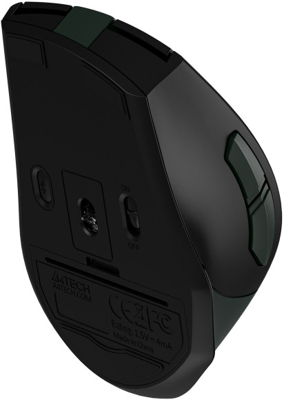 Мышь A4Tech Fstyler FB35S темно-зеленый/черный оптическая 2000dpi беспров. BT/Radio USB для ноутбука 5but (FB35S USB MIDNIGHT GREEN)