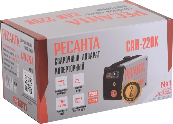 Сварочный аппарат Ресанта САИ-220К инвертор ММА DC 7.2кВт